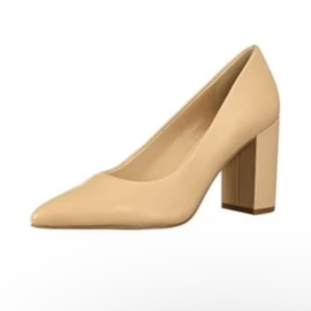 Franco Sarto L-Palma Nude Leather Pump SZ 8M Office Career